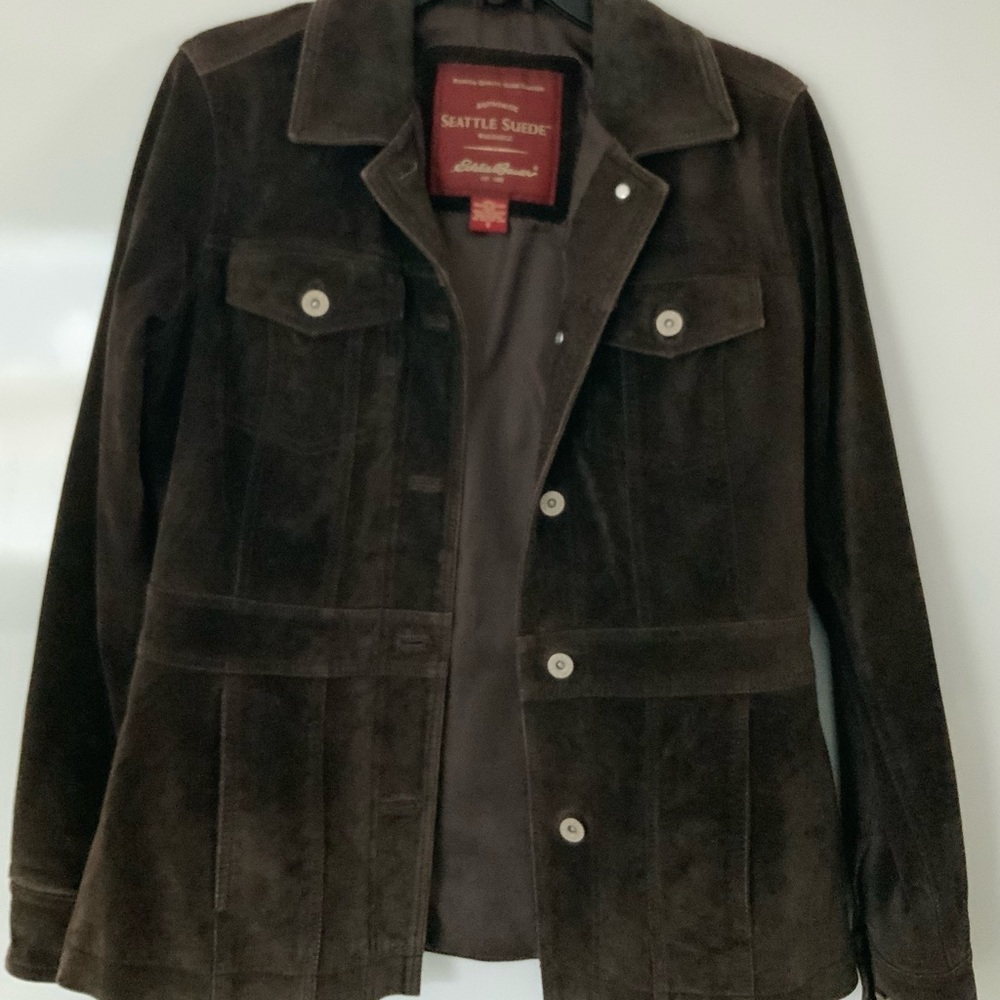 Eddie Bauer Genuine Leather Suede Jacket, Small, Great Condition, Washable!